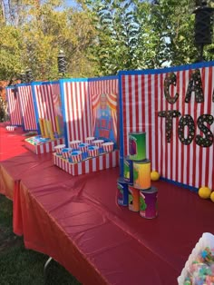 there are many candy boxes on the table