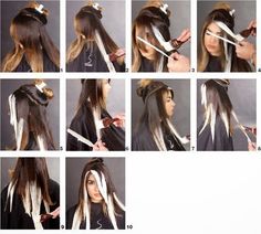 Diy Ombre Hair, Balayage Straight, Diy Hair Color, Balayage Hair Blonde, Hairstyle Women