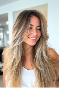 31 Wonderful Layered Haircuts For Lengthy Hair- #Amazing #Hair #Haircuts #Layered #long Check more at https://howcandothis.com/womenstyle/31-wonderful-layered-haircuts-for-lengthy-hair/ Long Hair With Some Layers, Long Haircut With Layers Side Part Thick Hair, Long Textured Hair With Curtain Bangs, Long Layered Haircuts With Highlights, Long Hair With Layers And Side Part, Long Layered Haircuts For Long Hair, Defined Layers Long Hair, Good Haircuts For Long Hair, Texture Layers Long Hair