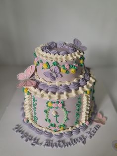 Vintage Cake Vintage Cake Butterfly, Vintage Cake With Butterflies, Vintage Cakes Birthday, Purple Vintage Cake, Blue Vintage Cake, Carvel Ice Cream Cake, Purple Butterfly Cake