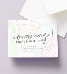 an envelope with a drawing on it next to a card that says contempling