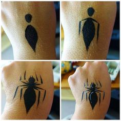 Spiderman Face Paint Women, Toddler Halloween Face Paint, Halloween Facepainting Simple, Easy Face Painting Designs Step By Step, Easy Halloween Face Paint For Kids, Face Painting Step By Step, Step By Step Face Painting, Face Paint Step By Step