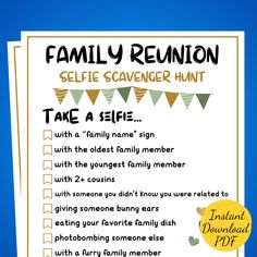 family reunion selfie scavenger hunt