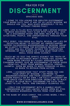 the prayer for discernment