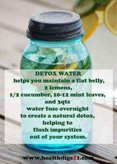 Detox Water Recipes, Healthy Water, Healthy Detox, Natural Detox