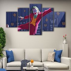 Joker Cartoon Wall Art Cartoon Canvas Art, Joker Cartoon, Joker Print, Cartoon Canvas, Movie Wall, Movie Wall Art, Cartoon Wall, Frame Wall Art, Frame Wall