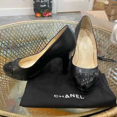 Hard To Find! One Of A Kind Vintage Chanel Platform Heels Only Worn A Handful Of Times. Comes With Original Dust Bag. Size 37 Luxury Court Shoes With 4-inch Heel And Round Toe, Chanel Platforms, Chanel Platform Heels, Chanel Ballet Heels, Vintage Chanel Mules, Vintage Chanel Kitten Heels, Shoes Vintage, Chanel Shoes, Dream Style