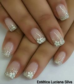 Fashionable Nails, Inspiration Nails, Sculpted Nails, Nails Fashion, Pretty Nail Art Designs, Nail Art Wedding, Designs Nail, Bride Nails, Polish Colors