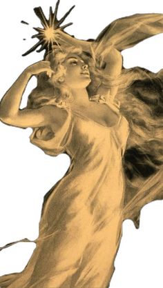 a drawing of a woman with her hair blowing in the wind