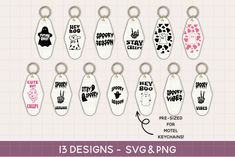 15 designs - svg & png keychain clipart for silhouettes