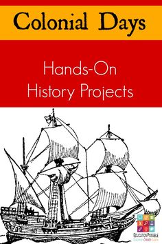 the cover of colonial days hands - on history projects, with an image of a pirate ship