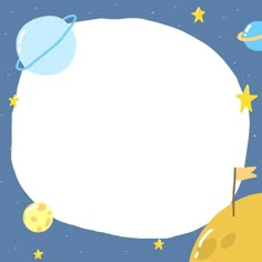 an image of a space theme with stars and planets around the frame for your text