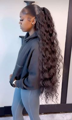 @exclusivelytabitha  Follow 4 more ! ⇧⇧⇧ Half Back Half Down, Sew In Weave With Closure Hairstyles, Half Up Half Down Hairstyles Long Hair, High Half Up Half Down, Curly Hairstyles Weave, Half Up Half Down Hairstyles Black Women, Sew In Ponytail, Straight Hair Natural