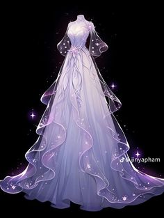 Dreamy Gowns, 파티 드레스, Fashion Drawing Dresses, Dress Design Sketches, Fashion Illustration Dresses, Dress Sketches, Dress Drawing