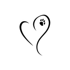 a dog's paw in the shape of a heart on a white background illustration