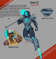 an info sheet shows the different types of superheros