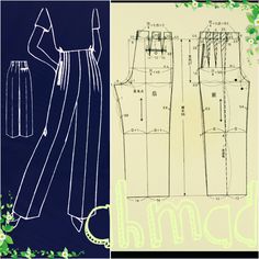 an image of a woman's dress pattern and the sewing pattern is shown in two separate sections