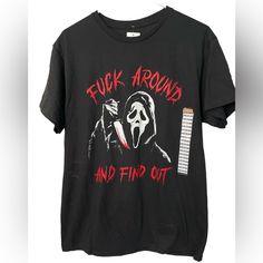 Ghost Face F@Ck Around And Find Out Graphic T-Shirt Ghost Face Shirt Ideas, Ghost Face, Ghost Faces, Black Red, Graphic T Shirt, Colorful Shirts, Ghost, Graphic Tshirt, Black And Red