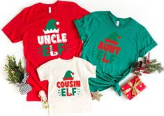 "Matching Family Group Christmas Elf Shirts | Mom Dad Cousin Sister Elf Tee | Customize Elf Tshirt | Office Party | Christmas Party Costume How To Order: 1 - Please, check and review all photos 2 - Choose your t-shirt size and color *Different styles of shirts may have different shades of same color choice due to different manufacturer brands. *For this reason, we recommend you to match shirts from the same styles if you want precisely matching colors (exa. Unisex, V-neck, Tank top, etc.). 3 - C Christmas Elf Shirts, Elf Shirts, Christmas Party Costume, Elf T Shirt, Elf Shirt, Family Shirts Matching, Office Party, Office Parties, Christmas Elf