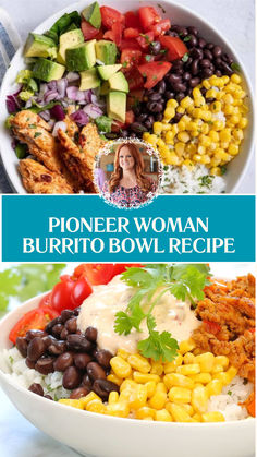 Pioneer Woman Burrito Bowl Recipe Joyous Apron Chicken Burrito Bowl, Burrito Bowl Dressing Recipe, Pioneer Woman Mushroom And Squash Fajita Bowl, Burritos Bowl Recipe, Mediterranean Burrito Bowl, Burrito Bowls Chicken, Macro Friendly Burrito Bowl, Rice For Burrito Bowls, Burrito Bowl Sauce Recipe