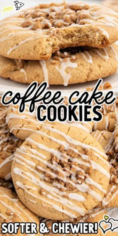 coffee cake cookies with soft and chewr toppings