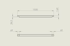 a drawing of a shelf with two shelves on each side and one shelf below it