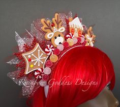 Christmas Headpiece, Holiday Headbands, Peppermint Christmas, Dapper Day, Christmas Headband, Ugly Sweater Party, Floral Headpiece, Tucson Az, Costume Hats