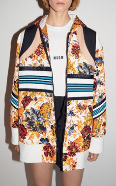 Hooded Bomber Printed Jacket by MSGM for Preorder on Moda Operandi Tomboy Fashion, Fashion 2018, Fashion Show Collection, Fashion Photoshoot, Mode Inspiration, Couture Collection, Fashion Essentials, Colorful Fashion, Sport Fashion