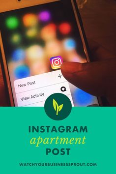 someone is holding their phone with the instagram app on it and text overlay reads instagram apartment post