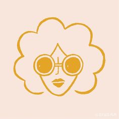 an image of a woman with glasses on her face and hair in the shape of a flower