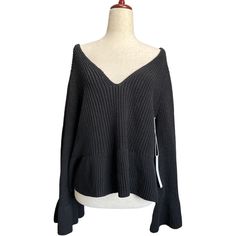 Nwt Callahan Black Off Shoulder Slouchy Statement Bell Sleeve Cotton Knit Sweater V Neck S New With Tags 100% Cotton Measurements Available Upon Request Smoke Free, Pet Free Environment Fast Shipping Bundle Two Or More Items For Instant 10% Discount. Use The Filter Function To Browse Items In Your Size, Favorite Brands, Colors, Categories, Etc. Fresh Inventory Usually Added Daily To My Closet. Haven’t Signed Up For Poshmark Yet? Use My Discount Code Ivanabposhing And Receive A $10 Credit Toward Goth Sweater, Black Neck, Black Off Shoulder, Oversized Knitted Sweaters, Long Sleeve Pullover Sweater, Bell Sleeve Sweater, Red And White Stripes, Shoulder Sweater, Cotton Knit