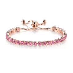 PRICES MAY VARY. Adjustanle Length:It is easy to adjust to fit your wrist size to get a good wearing experience,will not fall off easily,the length can be adjusted from 4.72inch+3.94inch(12cm+10cm). Material:The tennis bracelet is made of high-quality alloy and rhinestonee nickel free,lead free,safe and friendly to wearer. Perfect Gift:The tennis bracelet is perfect as a s gift for wife,girlfriend,lover,fiancee,friends onValentine's day,Christmas,mother's day,ball,anniversary,graduation,birthday Paris Jewelry, Bracelet For Women, Cubic Zirconia, Tennis, Rose Gold, Bracelet, Chain, For Women, Pink