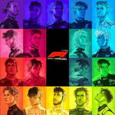 many different colored images of the characters in formula