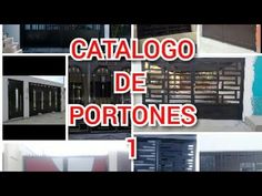 several different pictures with the words catalog de portones