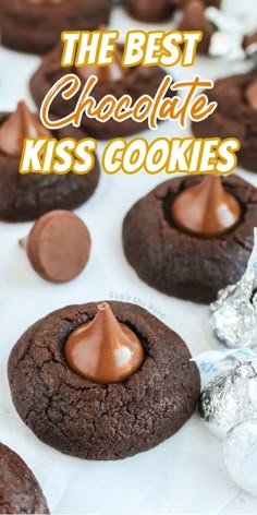 the best chocolate kiss cookies are on display