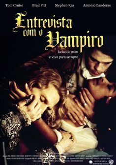 a movie poster for the film entrevista com o vampireo starring actors