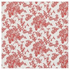 red and white wallpaper with flowers on it