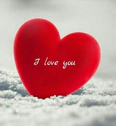 a red heart with the words i love you written on it in white texting