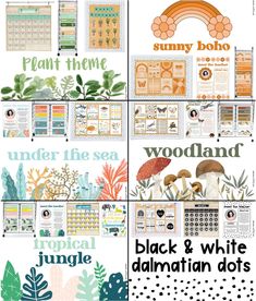 the printables for this project include different types of plants, trees and other things