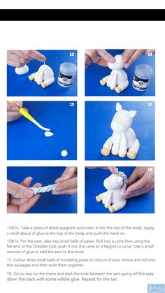 instructions to make a white poodle dog with toothbrushes and glue on it