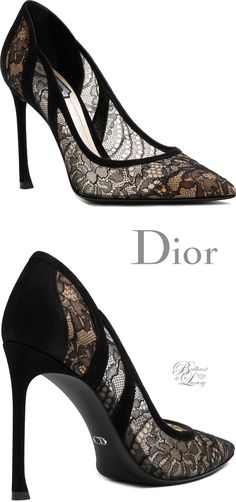 Black Lace Pumps, Dior Heels, Stile Blair Waldorf, Pretty Heels, Dr Shoes, Lace Pumps, Fashion Shoes Heels, Shoes Heels Classy, Designer Shoe