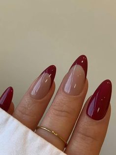 Classy Acrylic, Unghie Sfumate, Colorful Nails, Red Nail, Classy Nails