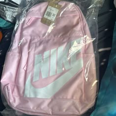 New Pink Nike Back Pack,Three Zipper Pockets,Two Side Pockets Pink Nike Backpack, Blue Nike Backpack, Mochila Nike, Nike Backpack, Nike Bags, Kids School Backpack, Nike Accessories, Girly Bags, Pink Nike