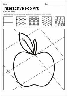 the interactive pop art activity for kids to learn how to draw an apple with pictures