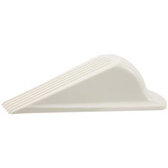 a white plastic shelf with a triangular shape