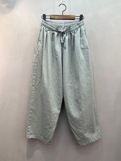 "Women's Organic Twill Cotton 100% Wide Legs Baggy Pants Size One size, good for US size 4-12 Waist width 32cm /12.6\" Length 82cm /32.3\" Fabric and Care Organic twill cotton 100% Machine washable and tumble dry Made in S Korea" Spring Baggy Straight Leg Bottoms, Casual High Waist Baggy Bottoms, Non-stretch Cotton Wide Leg Cargo Pants, Baggy Cotton Bottoms In Solid Color, Spring Baggy Wide-leg Cargo Pants, Baggy Drawstring Wide-leg Harem Pants, Baggy Solid Color Harem Pants With Drawstring, Baggy Solid Color Cotton Bottoms, Baggy Drawstring Wide-leg Pants