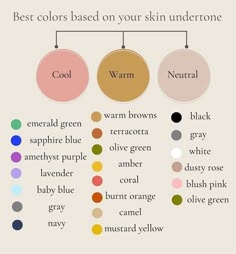 #fashion #aesthetic #colorcombination #combination Warm Tone Colors Clothes, Colours For Cool Undertone Skin, Clothing For Neutral Skin Tone, Colours For Cool Toned Skin, Cool Undertone Clothes, Cool Undertone Palette, Warm Undertones Color Palette, How To Dress For My Skin Tone, Neutral Skin Undertone Clothes