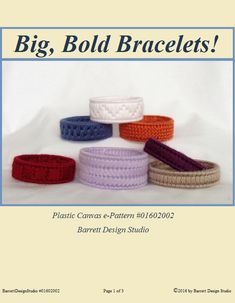 Big Bold Bracelets Plastic Canvas Pattern Book Instant | Etsy Plastic Canvas Bracelet, Plastic Canvas Accessories, Plastic Canvas Bracelet Patterns, Yarn For Plastic Canvas, Plastic Canvas Bags Pattern Inspiration, Medium Size Plastic Canvas Handbags, Plastic Canvas Jewelry Box & Accessories Page 3pattern, Kids Dress Up, Christmas Gift Jewelry