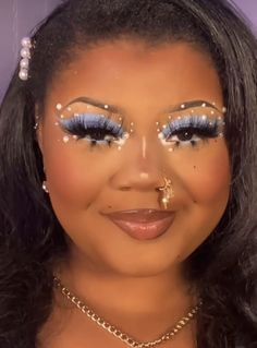 Diamond Makeup Looks, Aquarius Makeup, Black Queen Makeup, Makeup Moodboard, Birthday Makeup Looks, Concert Makeup, Face Paint Makeup