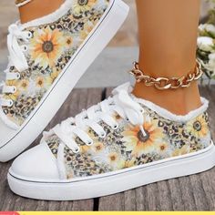 Sunflower Shoes In Original Package, Never Been Worn Has A Cheetah Background And Sunflowers All Over Cushioning Inside Sunflower Shoes, Cheetah Background, Red And Black Shoes, Casual Athletic Shoes, Casual Athletic, Grey Sneakers, Womens Athletic Shoes, Sneakers Blue, Mens Joggers